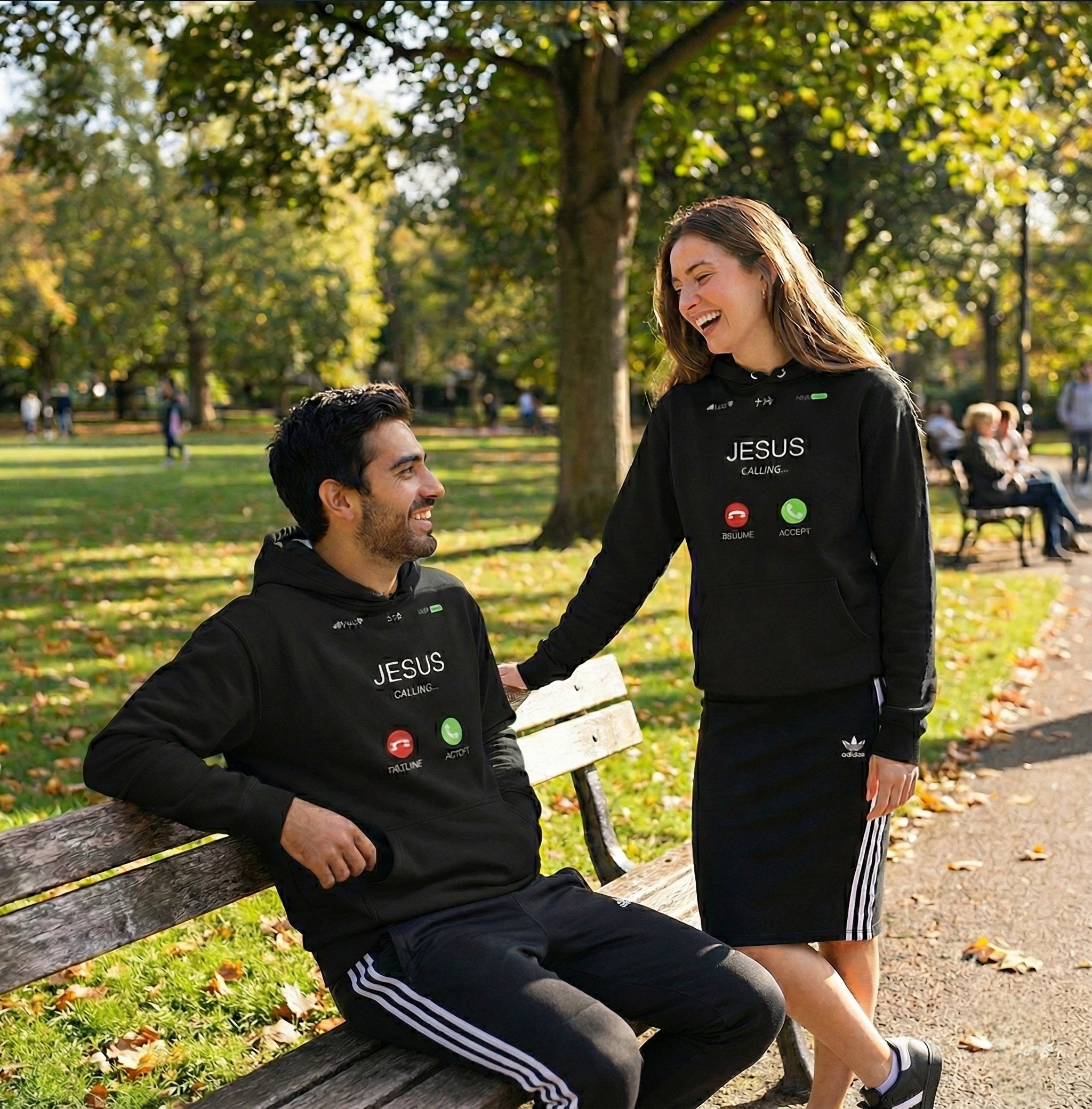 JESUS ON THE CELL - Oversized Unisex Hoodie