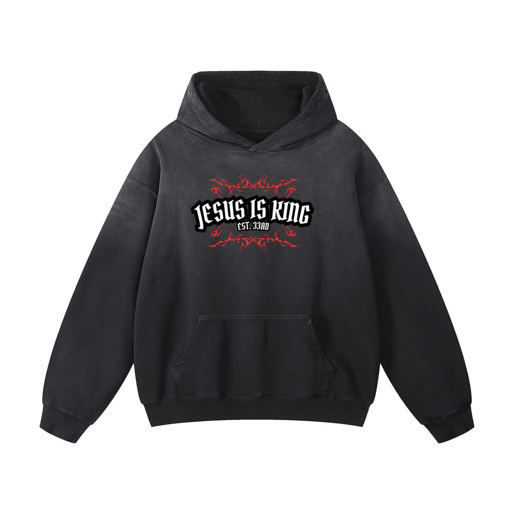 JESUS IS KING - Sunfade Oversized Hoodie