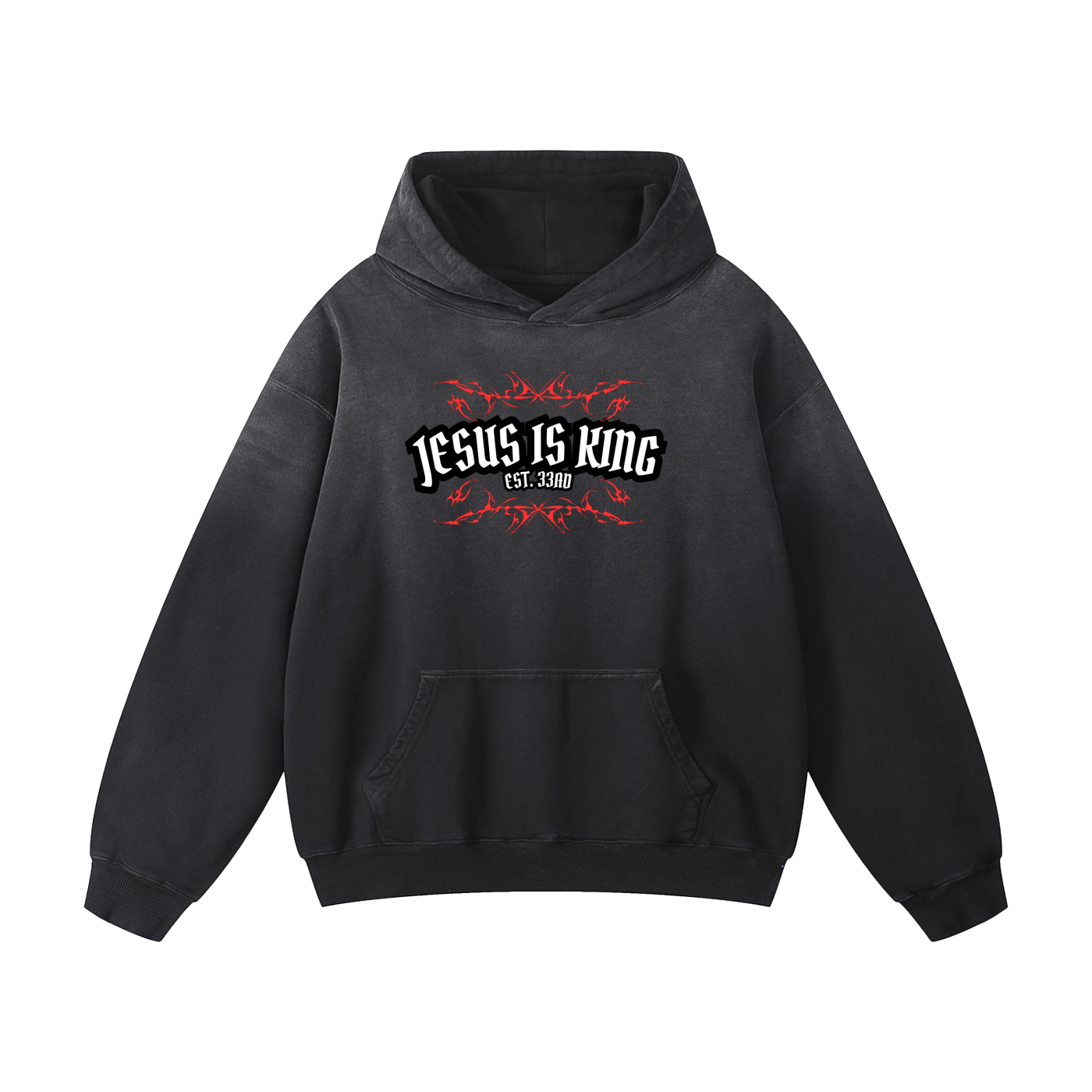 JESUS IS KING - Sunfade Oversized Hoodie
