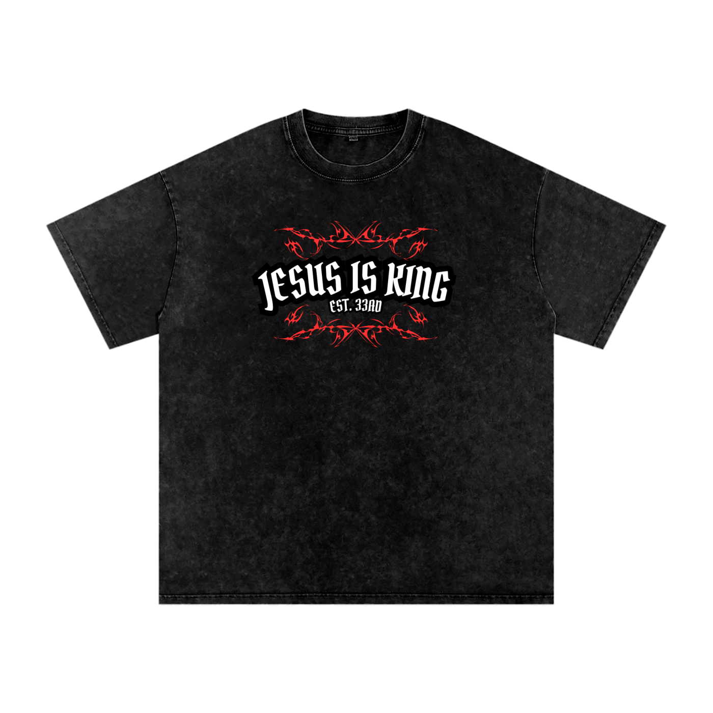 JESUS IS KING - Snow Washed Oversized Tee