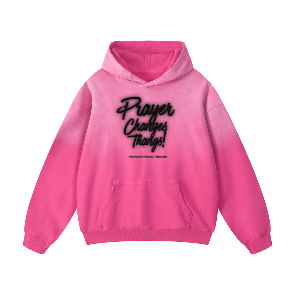 PRAYER CHANGES THANGS - Sunfade Oversized Hoodie